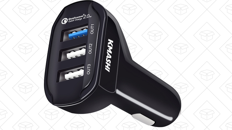 KMASHI 3-Port QC 2.0 Car Charger, $7 with code EJUVQGX7
